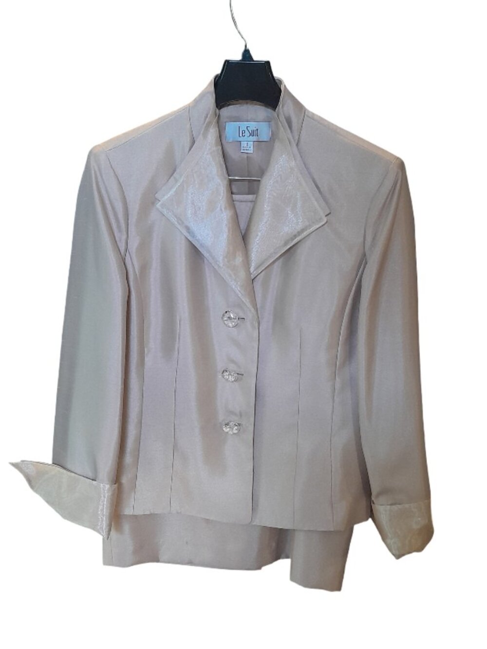 LE SUIT Champagne Skirt Suit 2 Piece Women's